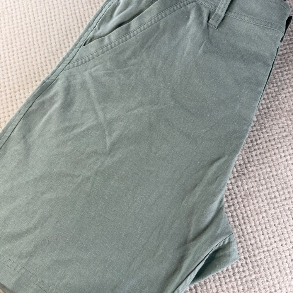 Prana Sutra Shorts Mens 34 Sage Green Hemp Blend Standard Fit Casual Hiking NEW
